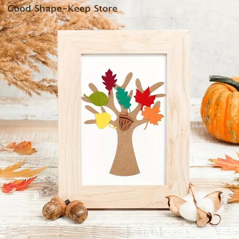 96Pcs DIY Felt Tree Kit Handmade Autumn Crafts for Home Thanksgiving Party Christmas Wall Hanging Decorations