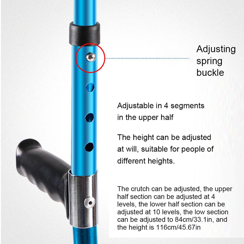 Portable Folding Walking Stick Adjustable Telescopic Underarm Cane Crutch for Seniors Disabled Elderly