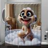 Adorable Meerkat Waterproof Shower Curtain - Funny Bath Time Design, Anti-Mold, Easy To Clean, Durable Fabric For Bathroom Decor