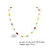 Collier en Pierre Naturelle Multicolore Arc-en-ciel en Forme de Y pour Femmes, Collier Chaîne Boho à Perles en Acier Inoxydable, Bijoux de Fête Tendance