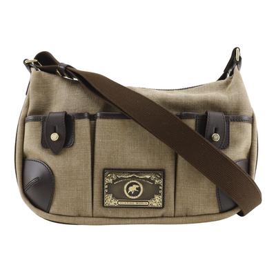 HUNTING WORLD Shoulder Bag Hobo Bag Beige Canvas Women Used