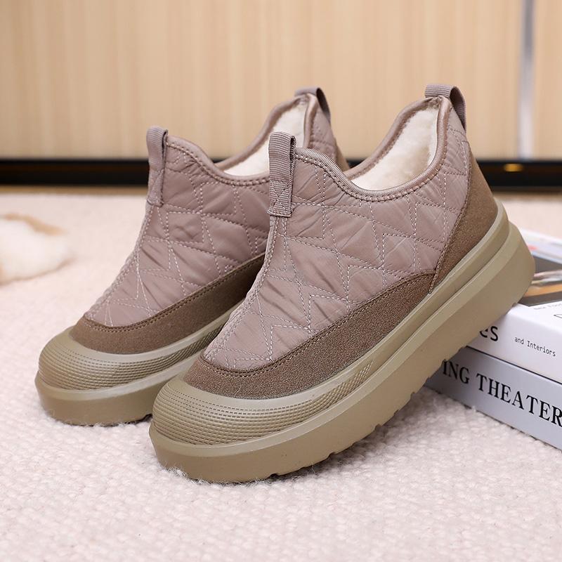 Winter New Women'S Thickened Cotton Shoes With Fleece Lining For Warmth And Anti-Slip Durable Bottom; Free Shipping