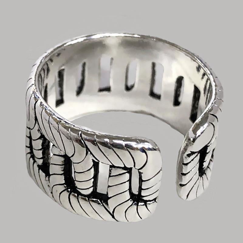 Korean Style Twist Braided Ring New Fashion Old Wide Chain Open Ring Jewelry