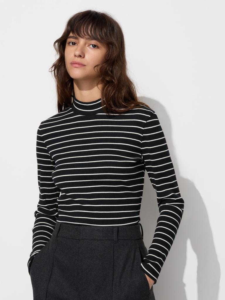Uniqlo Lip STripe High Neck T  Long Sleeve 