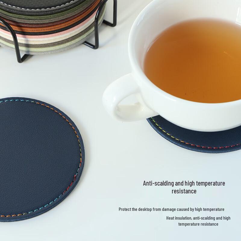 Nordic PU Leather Coaster Set