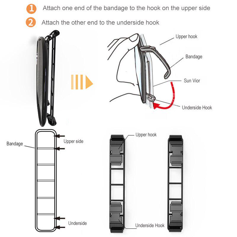 Portable Car Sun visor Makeup Mirror Car Interior Sun-Shading HD Cosmetic Mirror Auto Vanity Mirror Car Styling