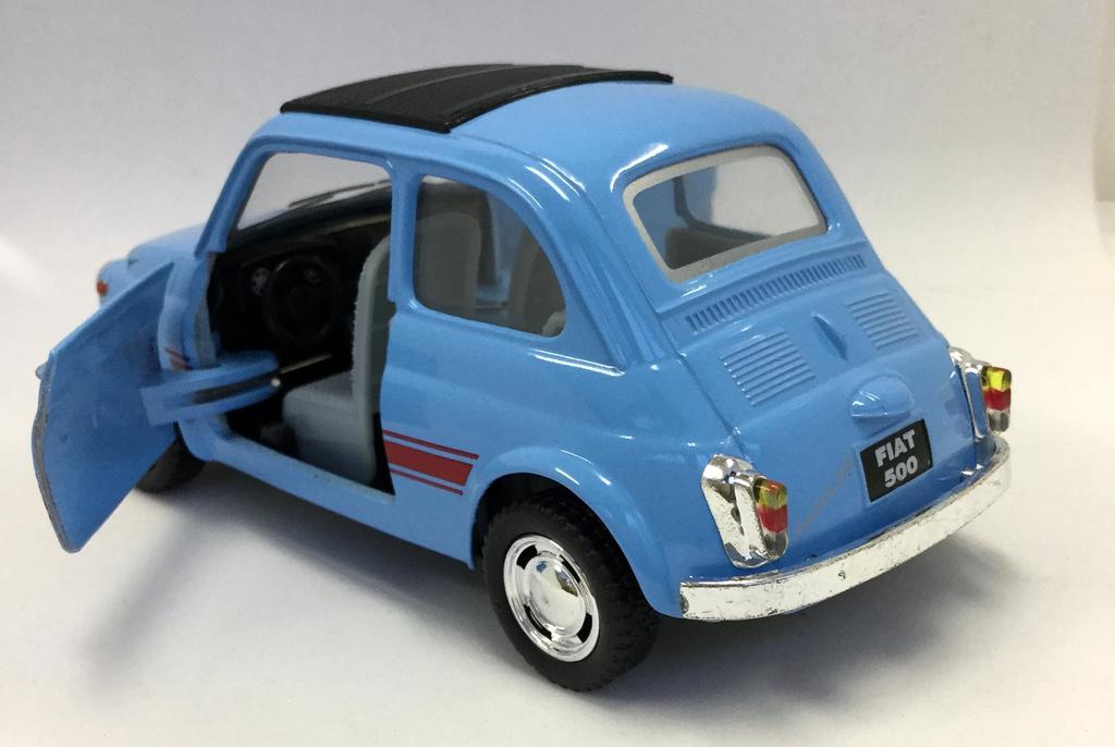 KiNSMART Scale FIAT500 Pullback Diecast Car 1/24 (nuova500) (Light Blue)