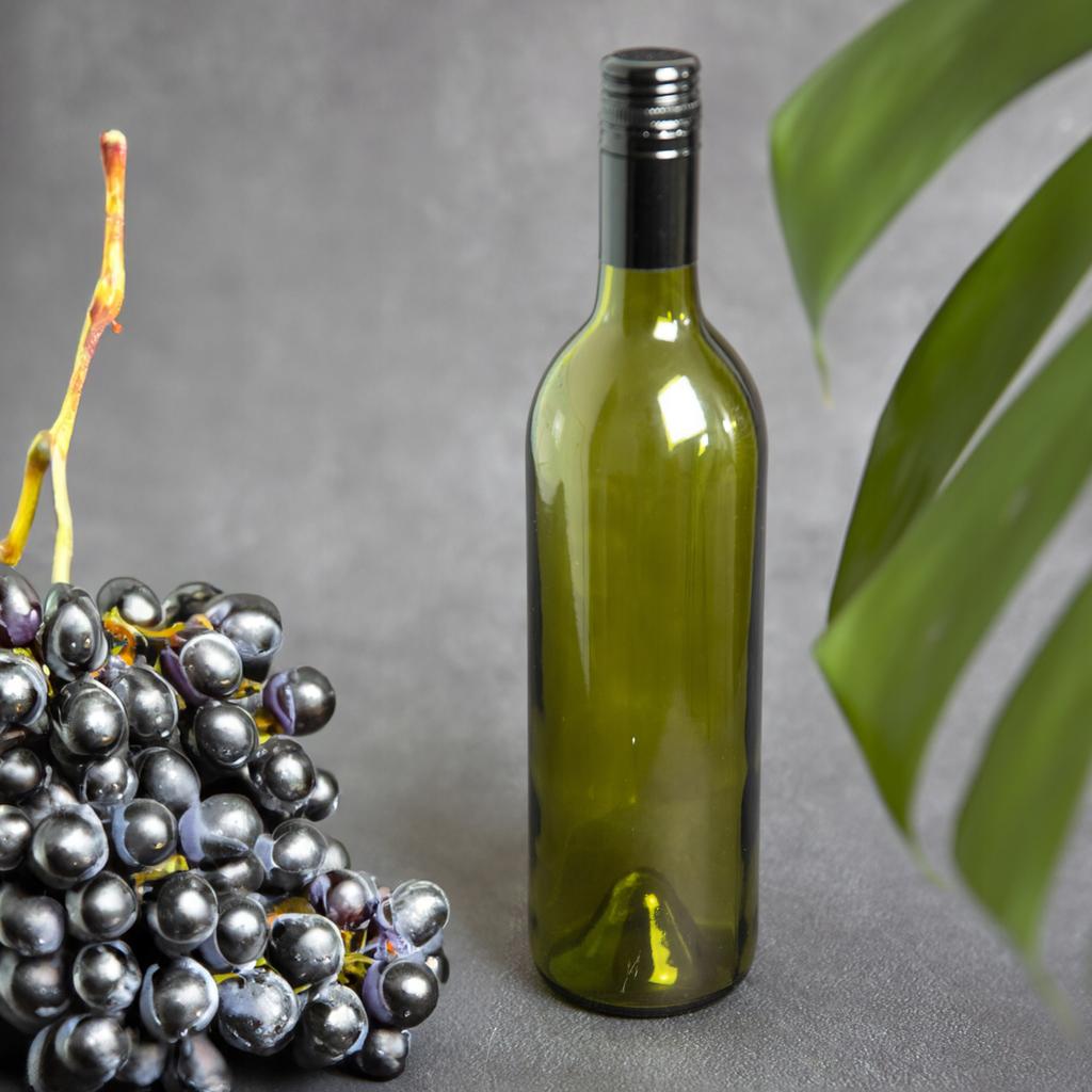 10x Bottiglia in vetro OLIVA PER VINO 750ml con tappo a vite per Liquori Vino Alcol
