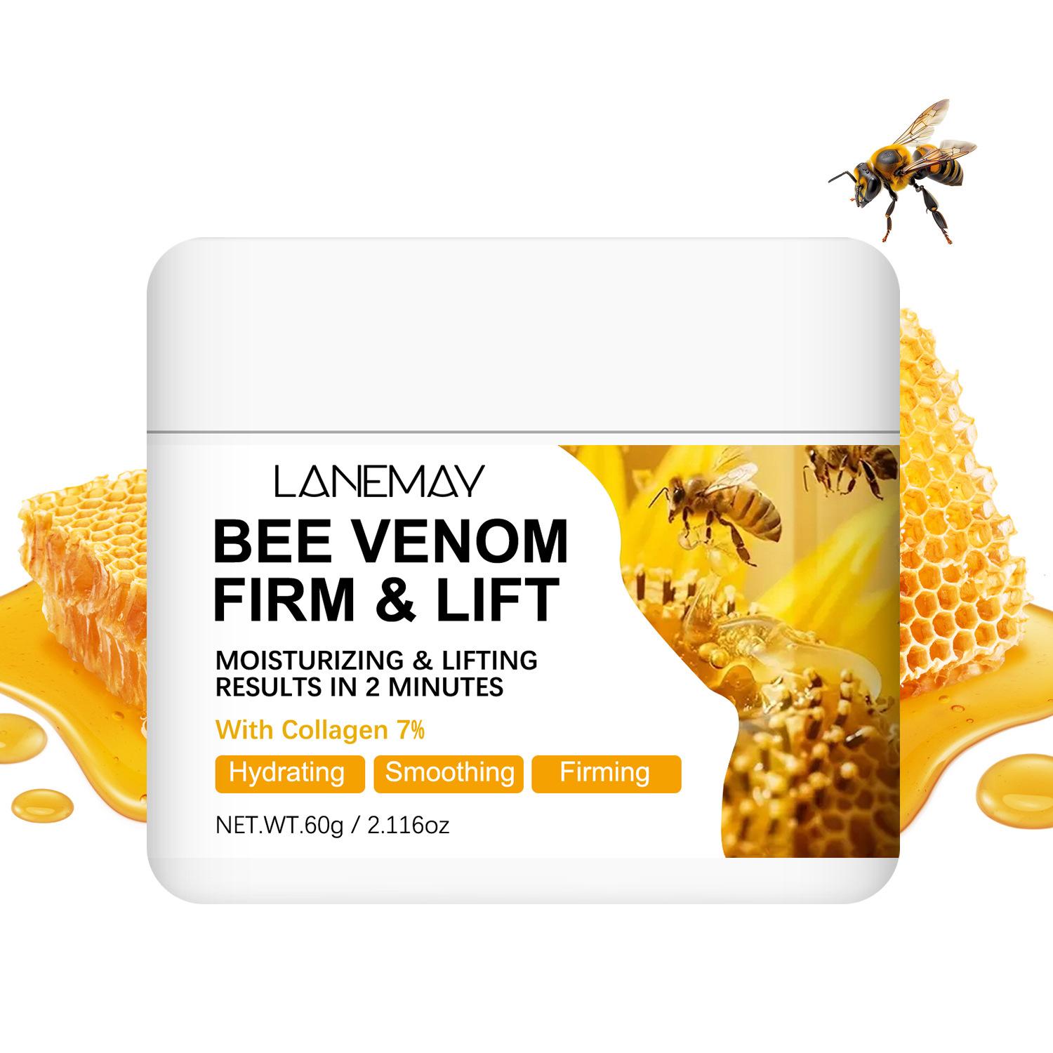 

Укрепляющий и подтягивающий крем с пчелиным ядом. Увлажняющая формула с гиалуроновой кислотой, ретинолом, коллагеном. Повышает сияние, глубоко увлажняет. Крем для лица. Уход за кожей. 60g