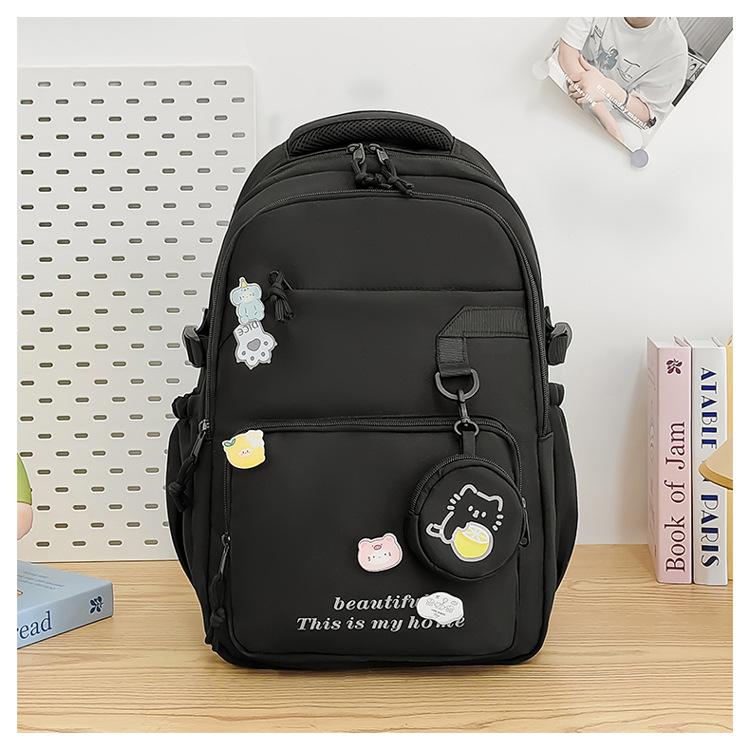 School Bag New College Style Large Capacity School Bag Korean Version Ins Versatile High Value Backpack Casual Contrasting Color Backpack