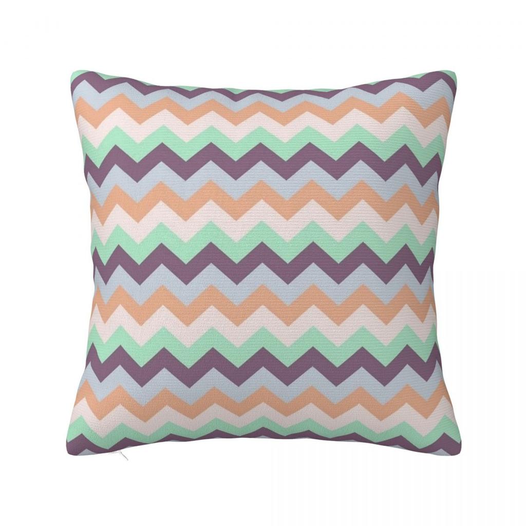 Earth Toned Waves Zigzag Pillowcase Polyester Cushion Cover Gift Wavy Throw Pillow Case Cover Home Zipper 40*40Cm
