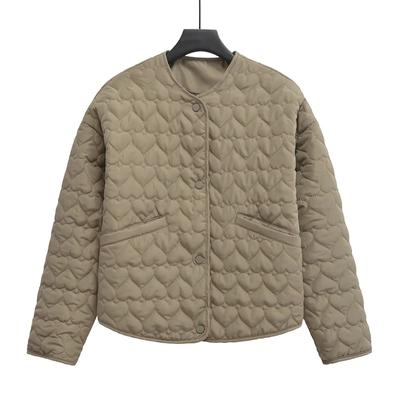 Womens Coats Winter Solid Parkas Autumn Heart Padded Jacket Long Sleeve Quilted Jacket Woman Lightweight Padding Outerwears