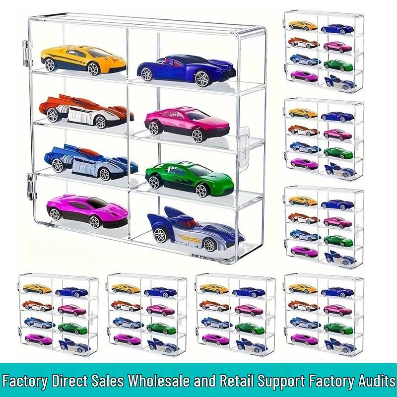 1:64 Toy Car Display Case - Dustproof Acrylic Storage Rack and Stand