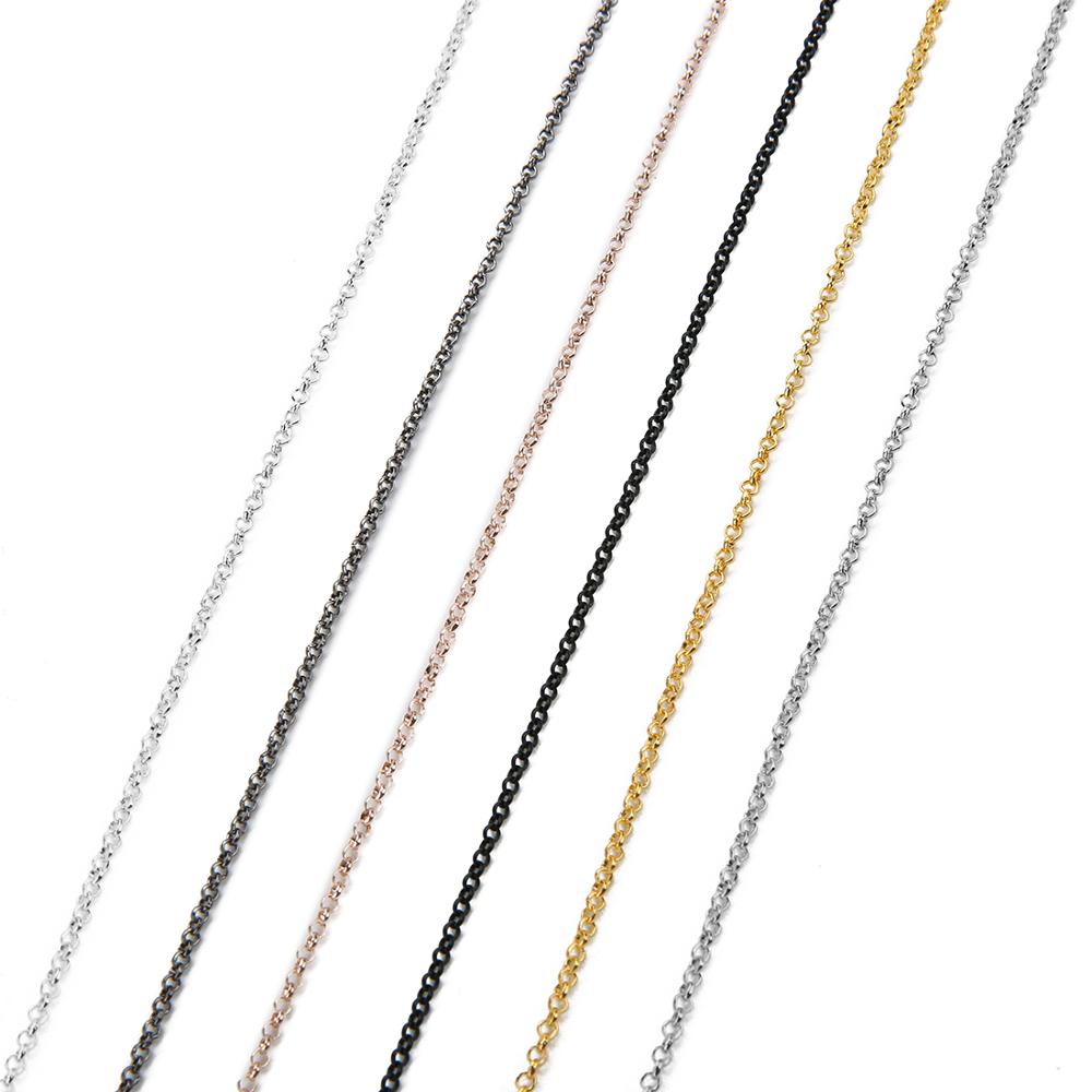 10 Yard 2/3mm Metal Iron Rolo O Link Chains Bulk Chain Gold Color for Diy Bracelet Necklaces Making Findings Wholesale