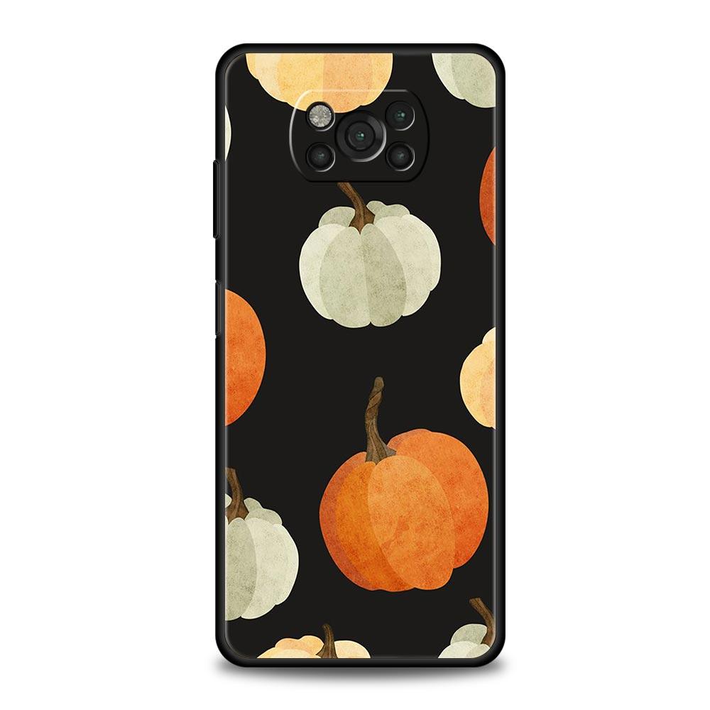 Phone Case For Xiaomi Poco X6 X5 X4 Pro 5G X3 NFC F5 F4 M5 M4 M3 F3 GT C51 C55 Cover Autumn leaves fall fox pumpkin Halloween