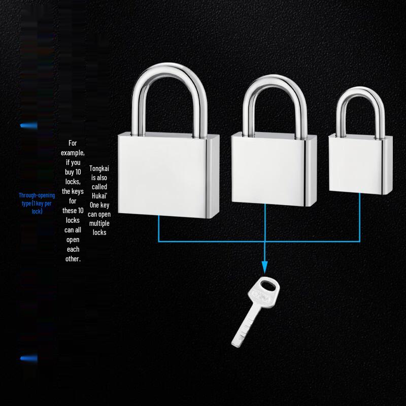 Tenglixiang 70mm Stainless Steel Long Shackle Padlock