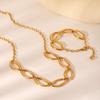 Euro-American light luxury geometric oval necklace, exaggerated niche design, high-end titanium steel bracelet