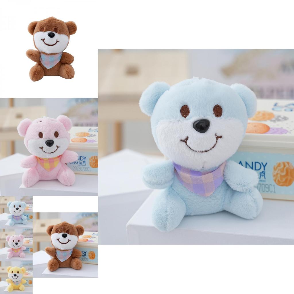 Cute 13cm Stuffed Animal Bear Key Ring Cozy Fluffy Plush Gift In Multiple Colors
