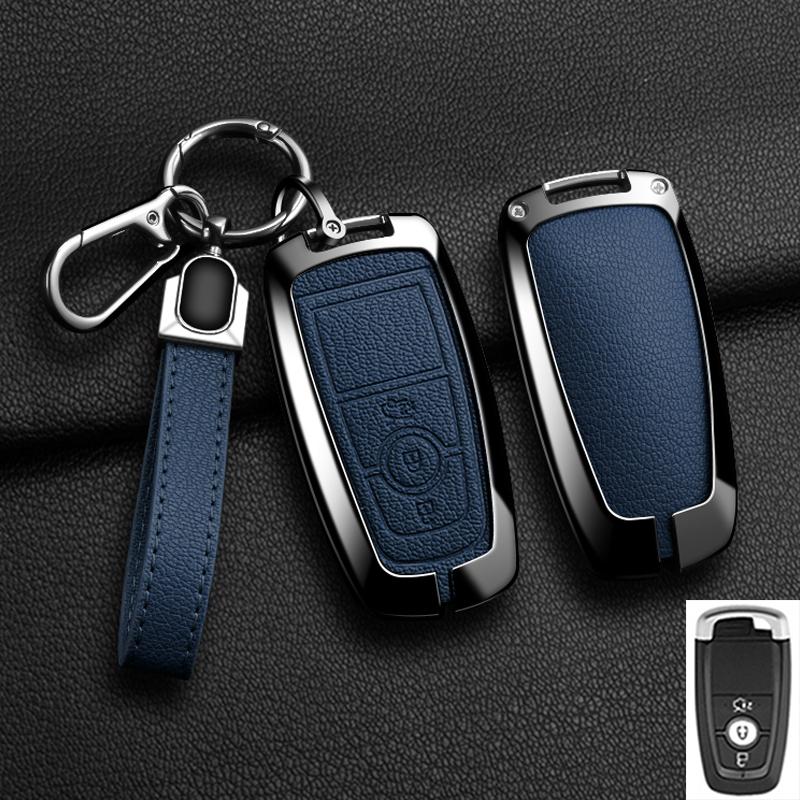 Zinc Alloy Leather For Lincoln Corsair Nautilus Aviator Navigator Continental Car Key Case Shell Keychain Keyring Car Key Cover