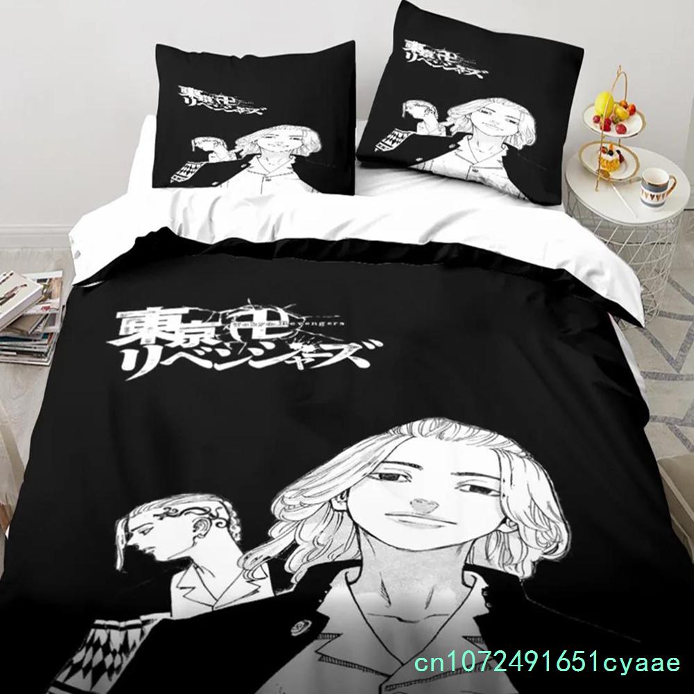 Anime Tokyo Revengers Ryuguuji Ken Sano Manjiro Bettbezug Cartoon Bettwäschesets Bettset Steppdecke Bettdeckenbezüge Heimtextilien