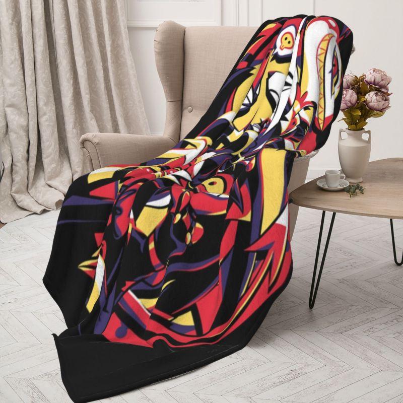 Custom Sofa Fleece Funny Cartoon Comics Tv Helluva Boss Throw Blanket Warm Flannel Blankets for Bed Car Couch Bedspreads