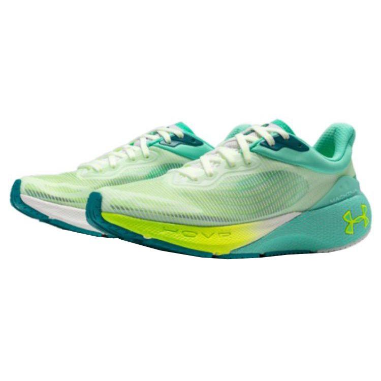 Under Armour Round Toe Shock Absorbing Non-Slip Wear-Resistant Low-Top Running Shoes Women Sneaker Green White 3026265-100