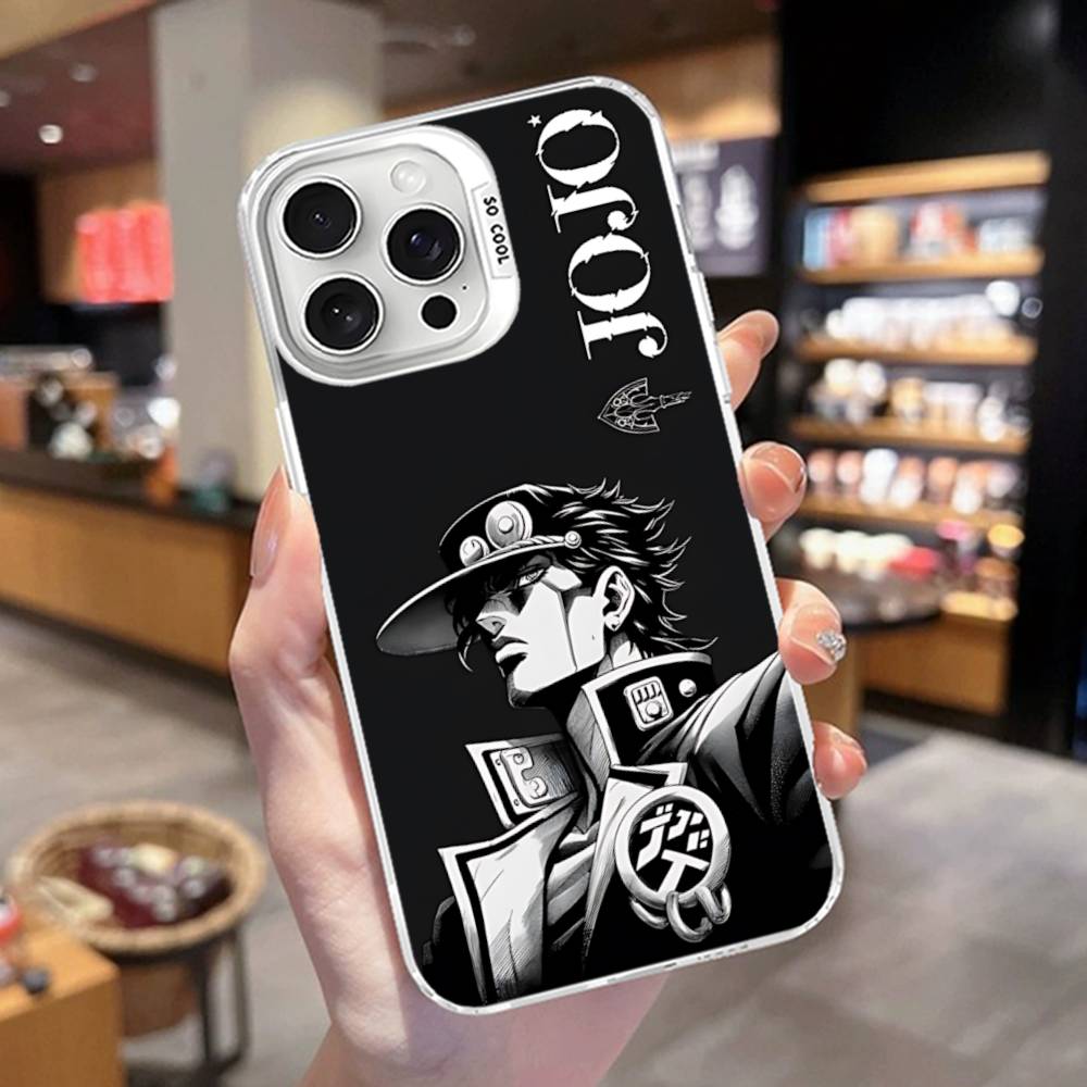 Anime J-JoJo Klassisch B-Bizarre A-Abenteuer Handyhülle Für IPhone 17 16 15 14 11 12 13 Pro Max Plus Pro Bunte Silberne Hülle