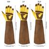 1 Pair Long Gardening Gloves Thorn Proof Rose Pruning Leather Garden Gloves