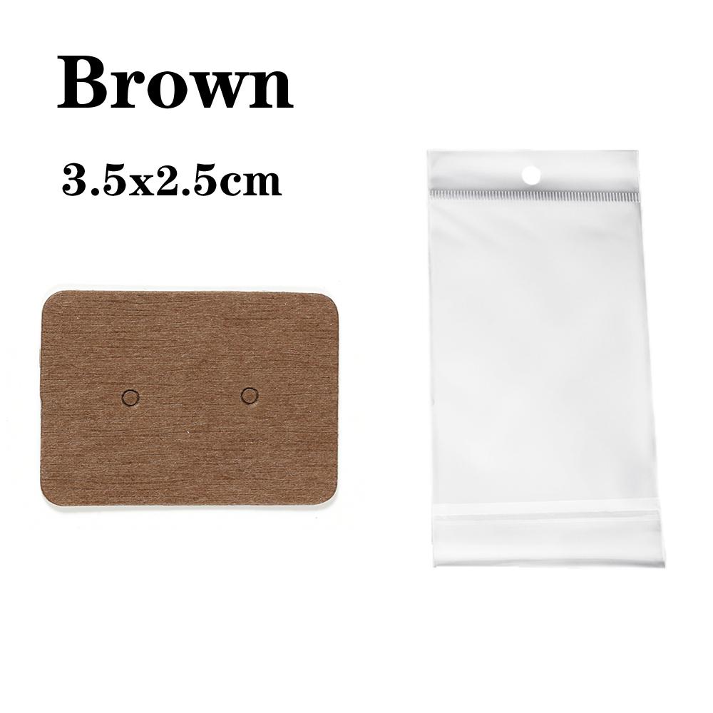 50 Jeux de Cartes pour Boucles d'Oreilles et 50 Pièces de Sacs Cartes d'Exposition pour Colliers Boucles d'Oreilles Sacs Auto-adhésifs Carte en Papier Kraft pour Emballage de Bijoux DIY