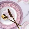 High End French Style Ceramic Plates Fashion Relief Purple Dinner Plate Household Soup Bowls Ramen Noodles Bowl Dishes Tableware