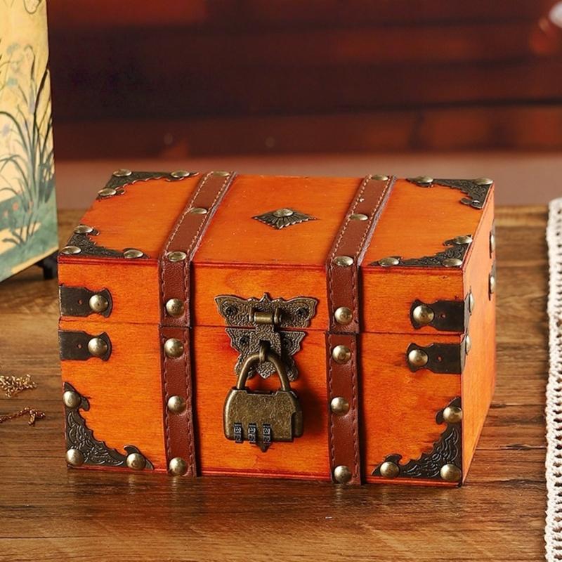 Cultural Leather Jewelry Case With Security Mechanism For Home Decoration And Storage Elegant Treasures Chest