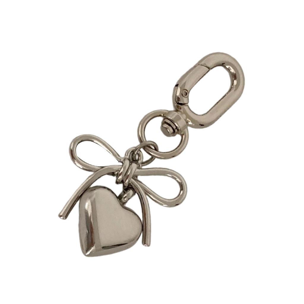 Lovely Metal Heart Bowknot Keychain Pendant Bag Phone Pendant Women Backpack Phone Case Charm Lovely Hangings Decoration