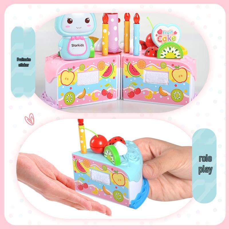 Children's Birthday Cake Pretend Play Kitchen Toy for Ages 1-3