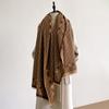 Doppelzweck-Imitationskaschmirschal, warm für klimatisierte Räume, modisches Plaid-Spleiß-Tuch, verdickter warmer Schal für Herbst und Winter