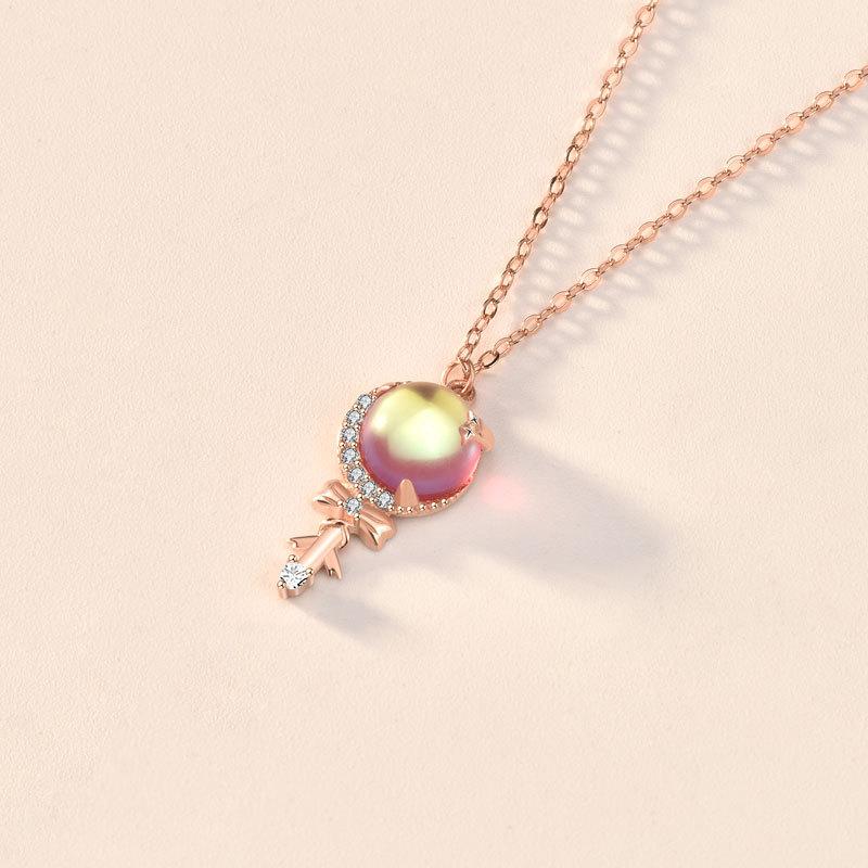 Original S925 Sterling Silver Fairy Stick Necklace Female Personality Fashion Clavicle Chain Pendant Jewelry