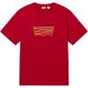 Levis SS25 New Year Limited Edition Line Pattern Logo Crew Neck Short Sleeve T-Shirt Men T-Shirts Red 0040W-0000
