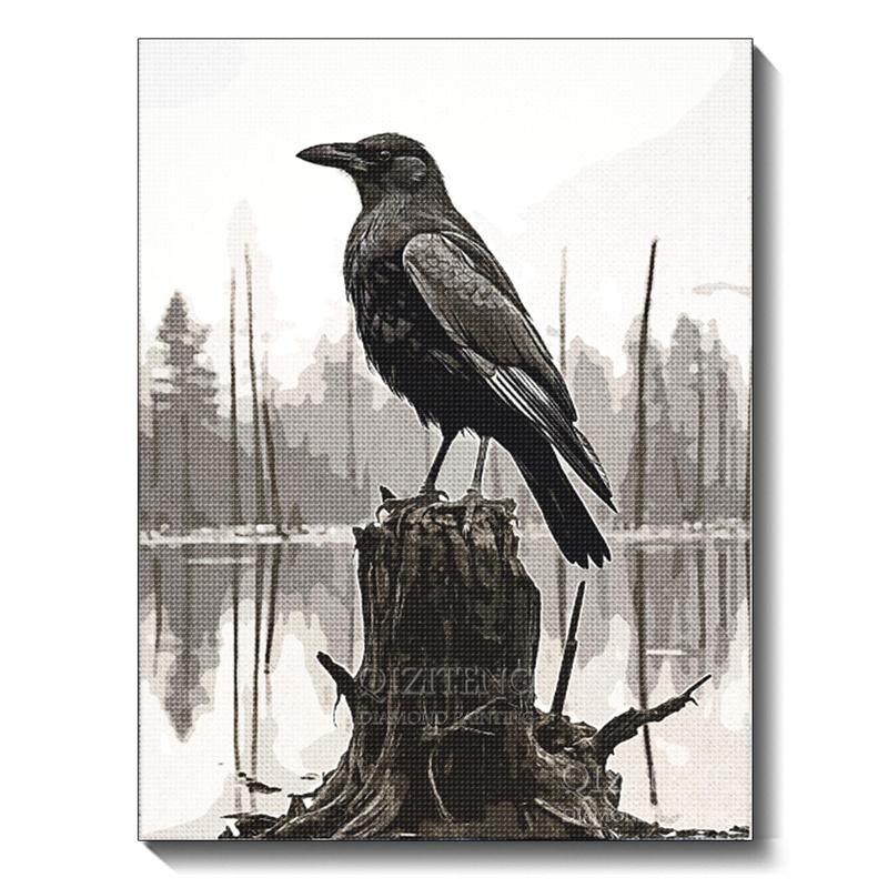 Black and White Animal Diamond Art Painting Dog 5D Full Diamond Mosaic Embroidery Cross Stitch Set Home Decoration Diy