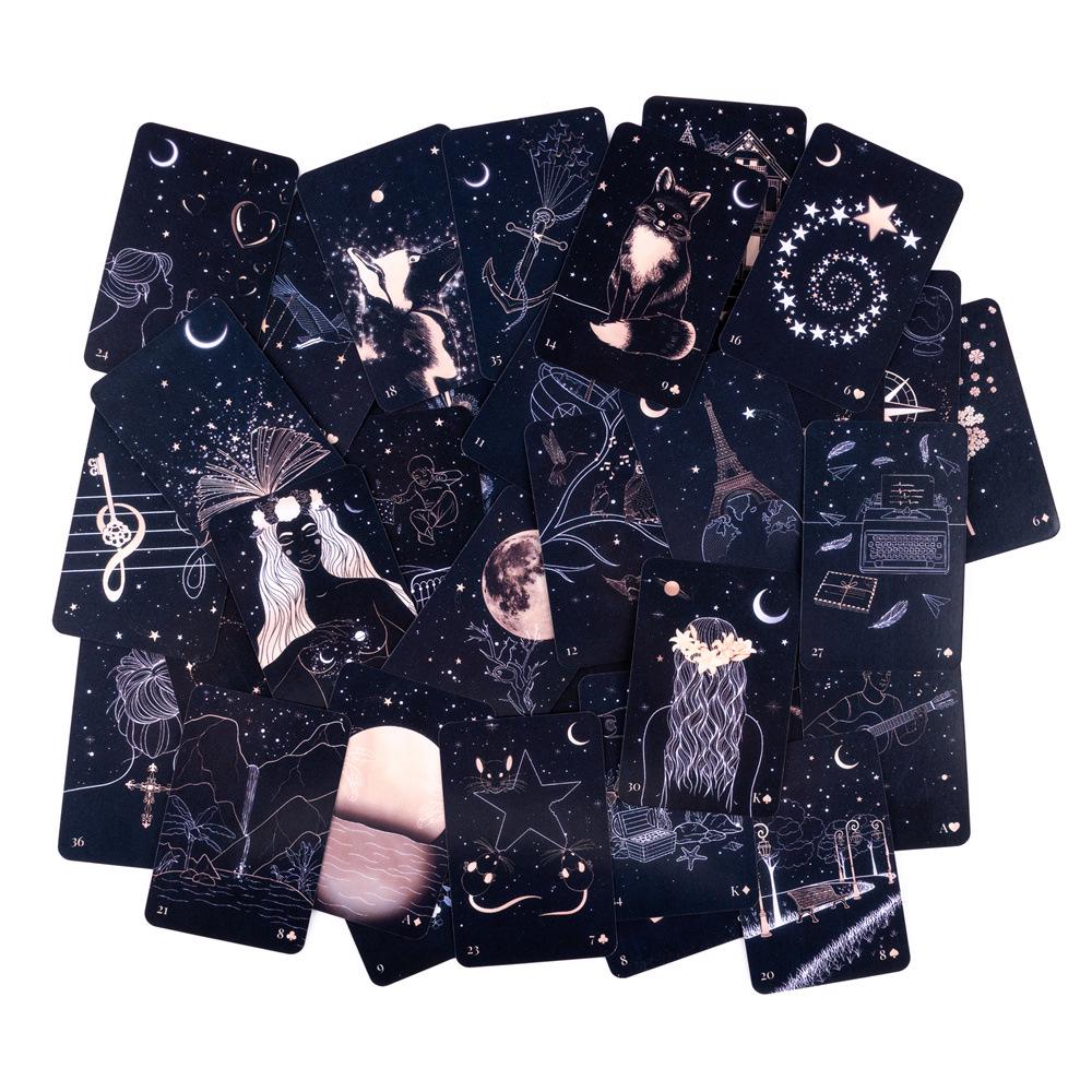 Rising Moon Lenormand Card - Black Background