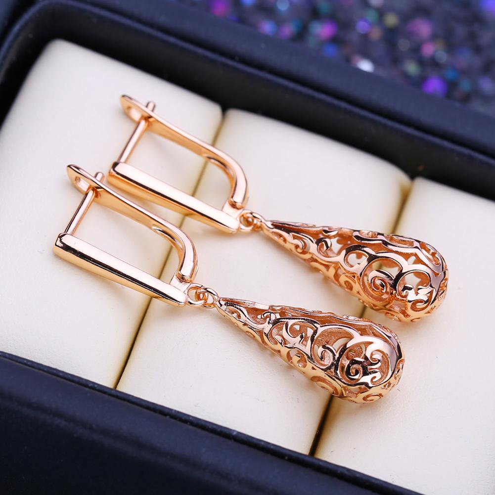 FEEYOO klips øredobber Rose gull farge mote øredobber for kvinner Cubic Zirconia stud øredobber Smykker