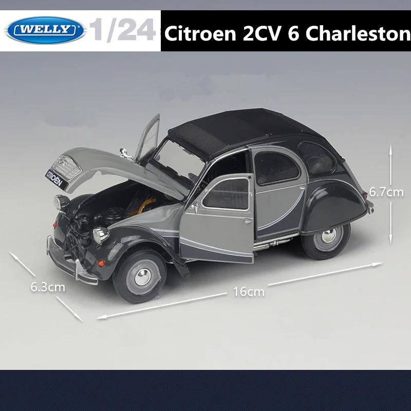 Welly 1/24 Citroen 2CV 6 Charleston Alloy Classic Vintage Car Model Diecast Metal Toy Classic Car Model Collection Gift