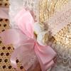 Lace Lolita Bonnet Flat Top Bow Ribbon Flower Cap Elegant Lolita Straw Hat  Lolita Accessories