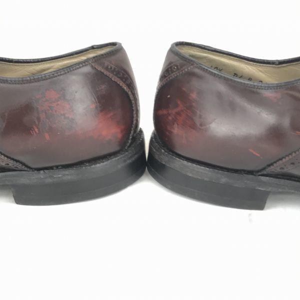 80s Vintage Johnston & Murphy leather saddle shoes hole-cut red brown size 28.0(USED)