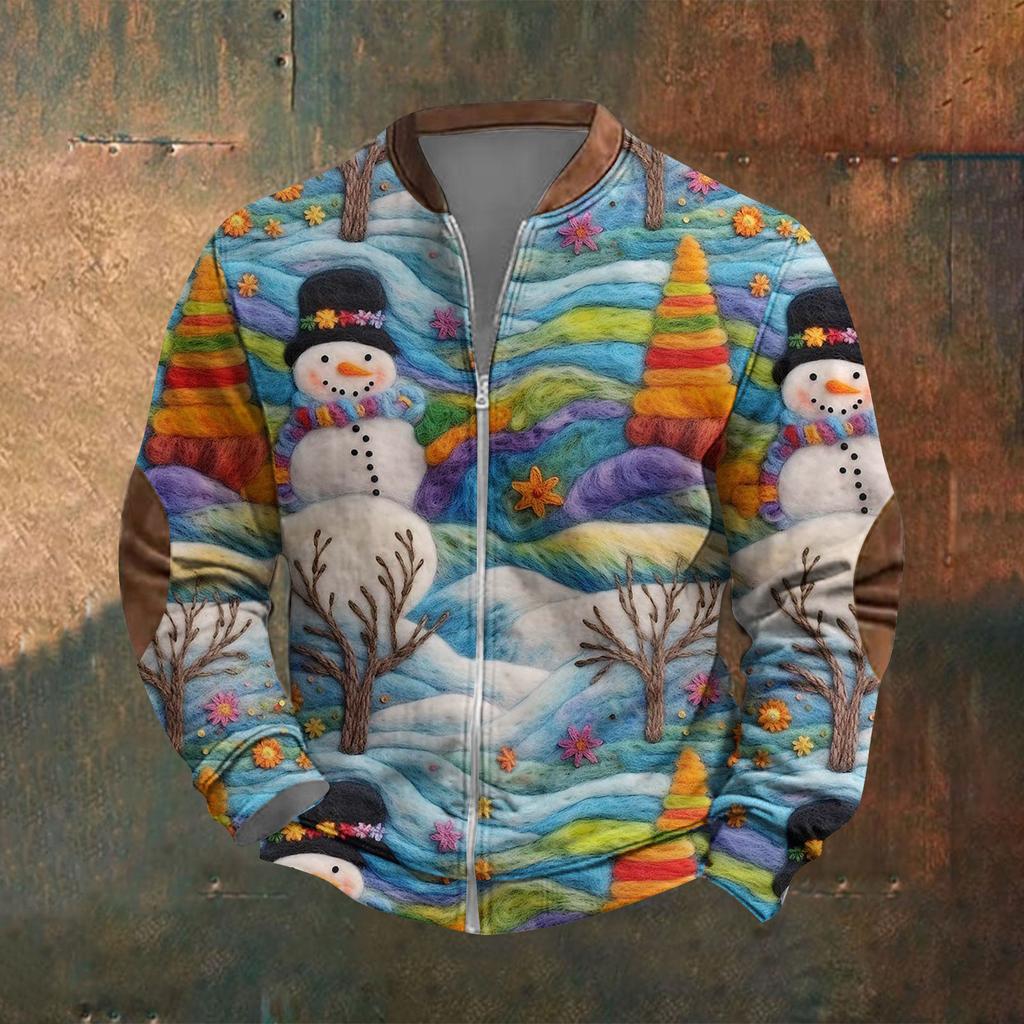 Pánská mikina pro volný čas v retro stylu s otevřeným zipem