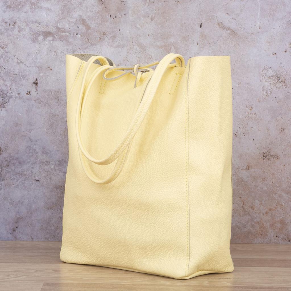 Vera Pelle Corda Light Yellow Leather Bag
