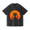 T-shirt Evangelion Lavage Vintage Design Japonais Streetwear de Haute Qualité Convient aux Hommes et aux Femmes