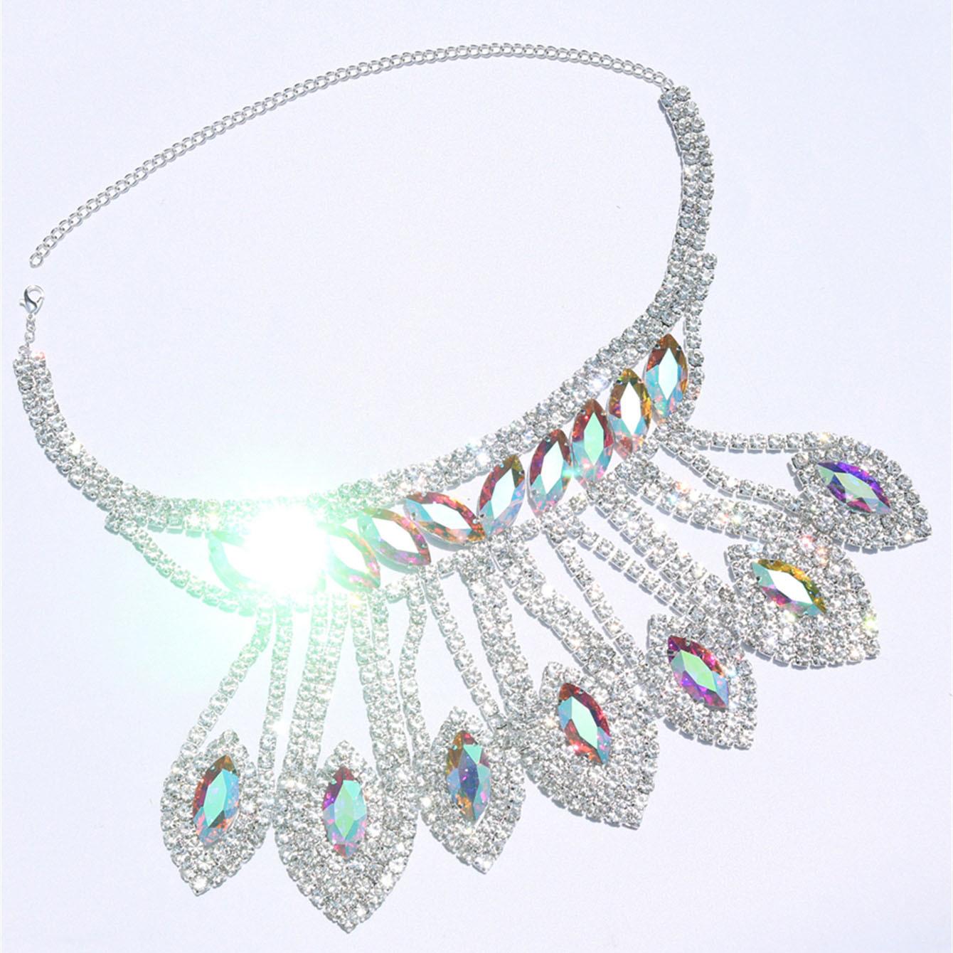 European And American Exaggerated Ab Large Necklace, Banquet Party Noble Lady Super Flash Wear Jewelry Accessories