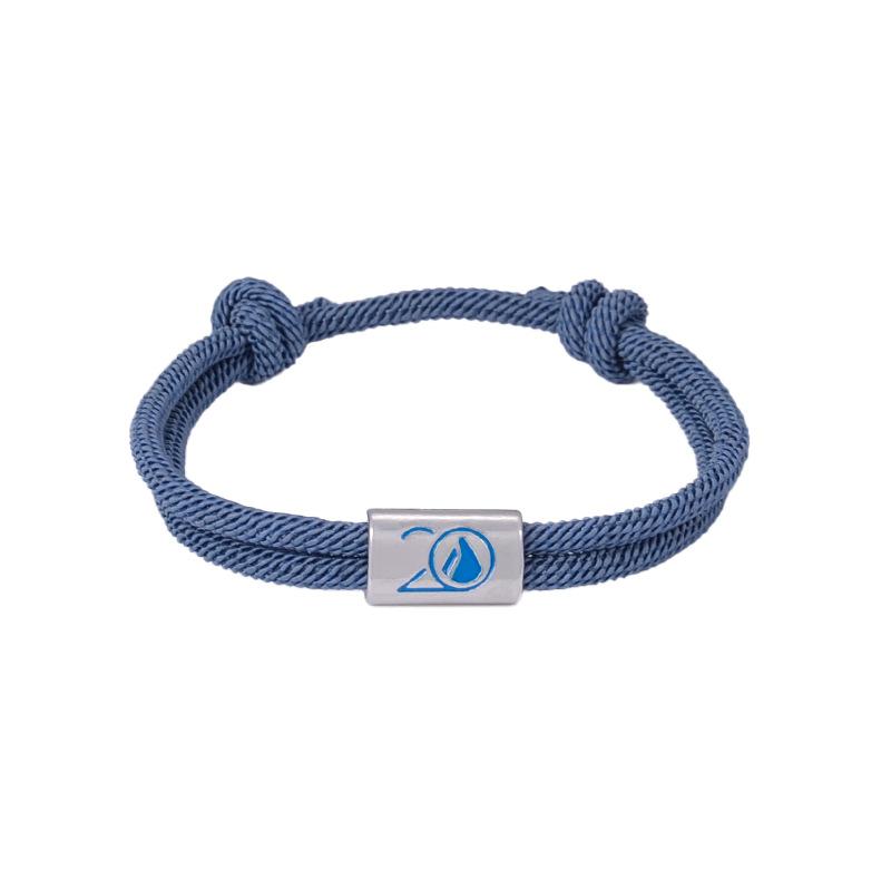 Adjustable Couple Bracelet 3mm Haze Blue Woven Stainless Steel Square Fashion Bracelet
