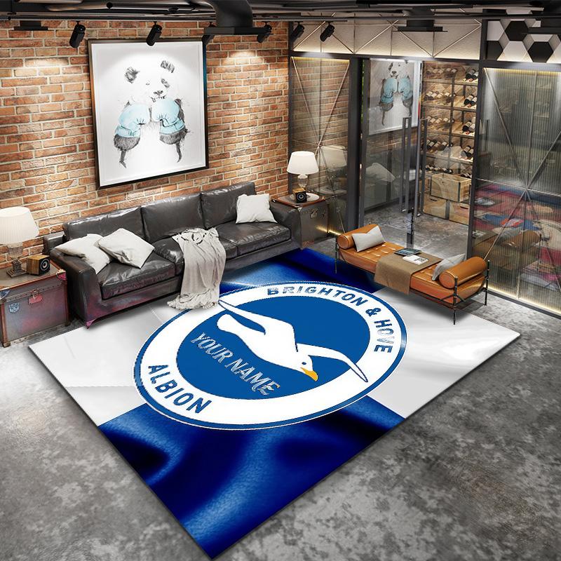 Brighton Hove Albion Custom Name Carpet Rug For Living Room Bedroom Home Sofa Decoration Kids Play Nonslip Floor Mat