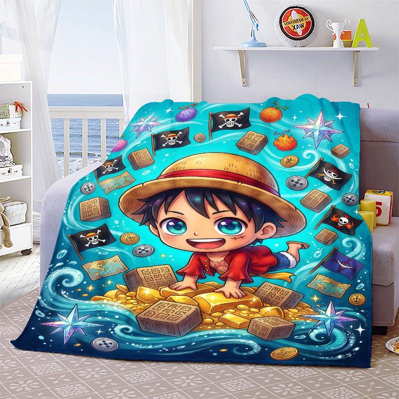 

One Piece Soft Flannel Blanket Plush Warm Lightweight Throw for Sofa Bed Couch Cozy Winter Travel Decor Gift -QJY 75x90cm