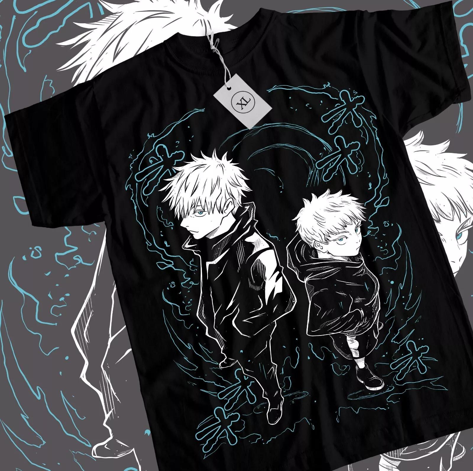 

Gojo T-shirt Satoru Megumi Jujutsu Kaisen Yuji Sukuna Anime Black Shirt All Size 4XL